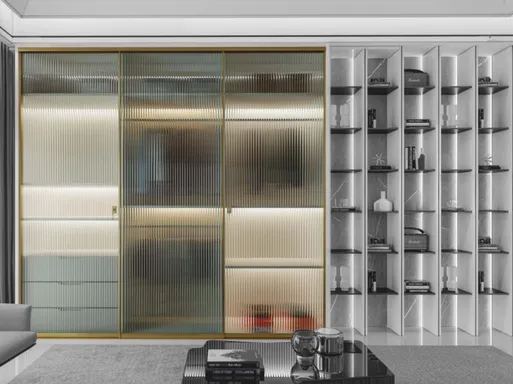 wardrobe with glass door